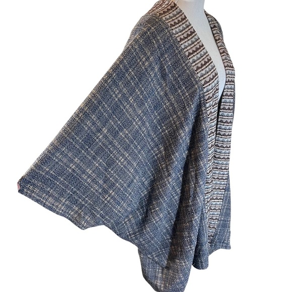 Hayden Los Angeles Cardigan Plus Size 1XL/2XL Tweed Lagenlook Slouchy Boho Blue - Picture 4 of 8